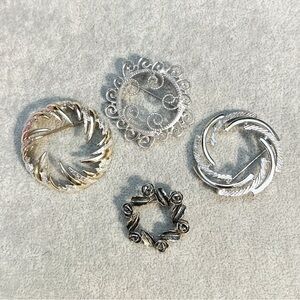 4 SARAH COVENTRY Vintage To Modern  Brooch Pin Glass Rhinestones